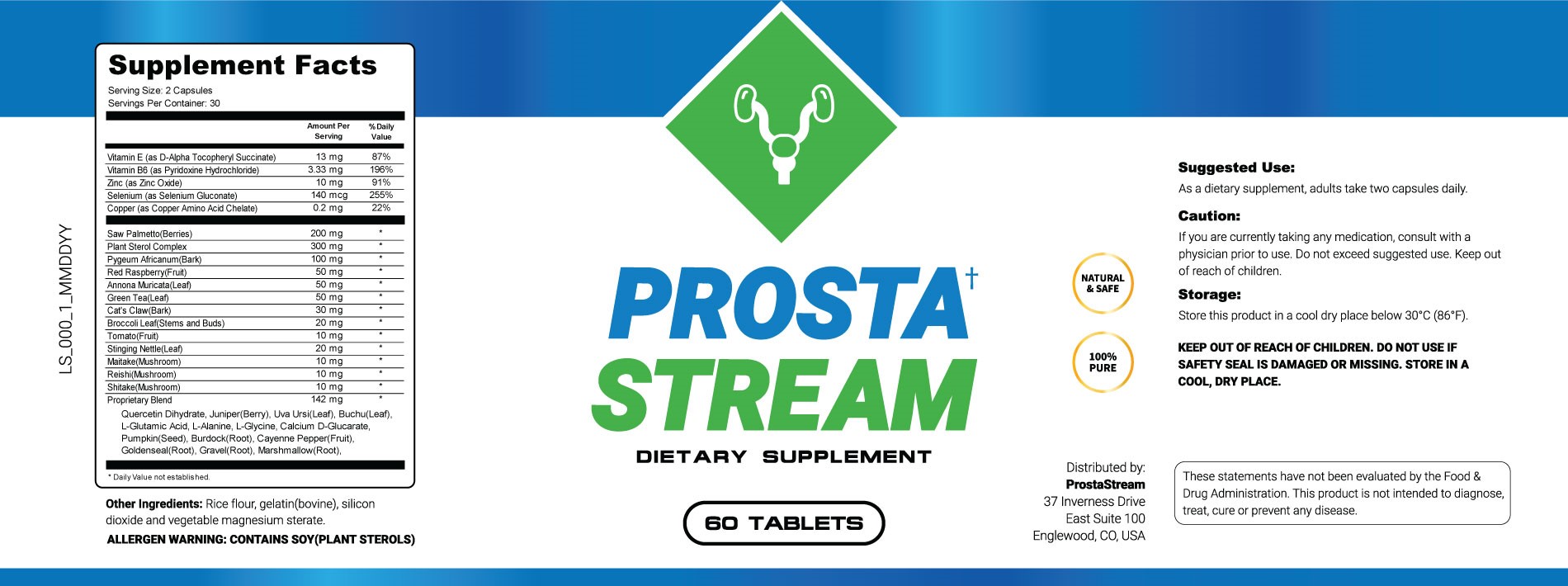 ProstaStream Supplement Facts